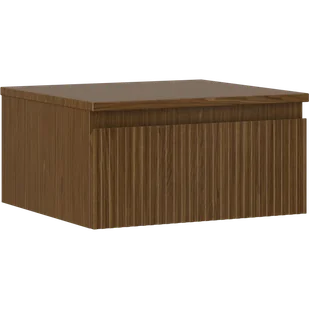 Mexen Rivel szafka łazienkowa podumywalkowa 50 cm z blatem, 1 szuflada, ryflowana , orzech - 91A20-05023-1-BFC86 - Szafki łazienkowe - miniaturka - grafika 1