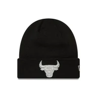 Czapki i chusty sportowe męskie - Czapka zimowa New Era NBA Chicago Bulls Metallic Black Cuff Knit Beanie Czarna - 60691272 - miniaturka - grafika 1
