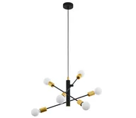 Lampy sufitowe - Eglo 79453 - Żyrandol na lince SAN ROBERTO 6xE27/60W/230V czarny/złoty - miniaturka - grafika 1