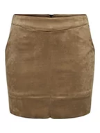 Spódnice - ONLY Women's ONLJULIE FAUXSUEDE Skirt OTW NOOS sztuczna skóra-spódnica, koniak, 42 - miniaturka - grafika 1