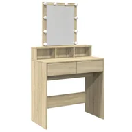 Toaletki - vidaXL Toaletka z oświetleniem LED dąb sonoma 80x41x144,5 cm - miniaturka - grafika 1