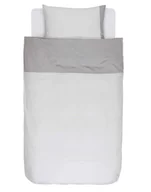 Pościel - Bawełniany komplet pościeli satynowej, poszwa na pościel, 100% bawełna - kolor biało-szary, Essenza - miniaturka - grafika 1