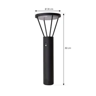Lampy ogrodowe - Lucande Lampa solarna LED Elario, czarna, aluminium, CCT, czujnik - miniaturka - grafika 1