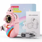 Zabawki kreatywne - Mikroskop Cyfrowy Optyczny Kieszonkowy dla Dzieci LED Przybliżenie 1000X - miniaturka - grafika 1