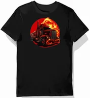 Koszulki męskie - Koszulka męska czarna z nadrukiem czerwonego samochodu retro XL - miniaturka - grafika 1
