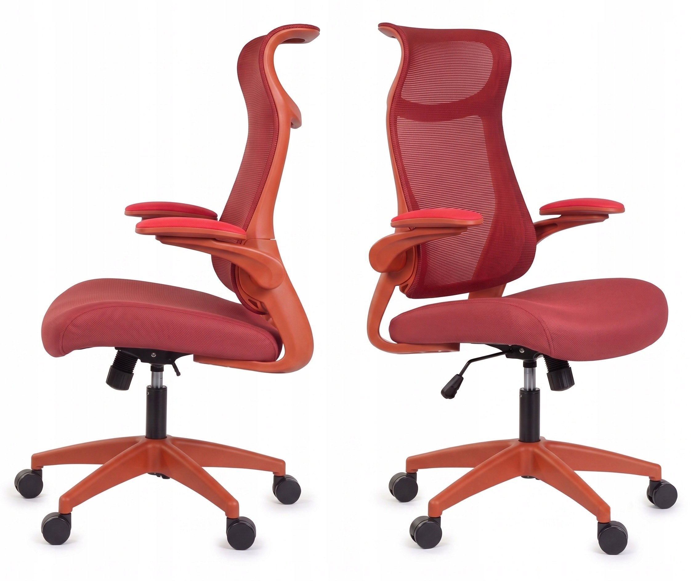 Krzesło biurowe Giosedio Ergonomiczny czerwony fotel biurowy FHX001 regulowane podłokietniki BHP