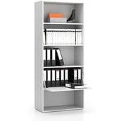 Regały biurowe - B2B Partner Regał biurowy wysoki LAYERS, 1 schowek, 800 x 400 x 1905, biały 611478 - miniaturka - grafika 1