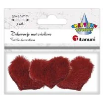 Ozdoba materiałowa serca 30x40mm czerwone 3szt - Titanum - Zabawki kreatywne - miniaturka - grafika 2