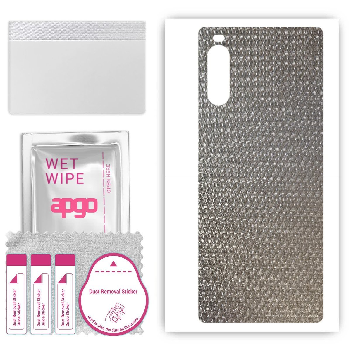 Folia naklejka skórka strukturalna na TYŁ do Sony Xperia 10 III SO-52B - Aluminium krople - apgo SKINS