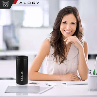 Termos kubek termiczny butelka bidon 400ml do kawy herbaty yerba mate Alogy Stalowy Czarny - Części i akcesoria do laptopów - miniaturka - grafika 11
