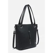 Torebki damskie - Pojemna Stylowa Torebka Damska Shopper Czarna LUIGISANTO Skóra Ekologiczna - miniaturka - grafika 1