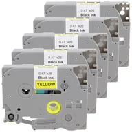 Etykiety do drukarek - Zestaw zamienników taśmy Brother TZE-631 12mm żółta/czarny 5szt. - miniaturka - grafika 1