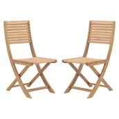 Fotele i krzesła ogrodowe - Naterial Krzesło ogrodowe Solaris II 2 szt. brązowe drewniane - miniaturka - grafika 1