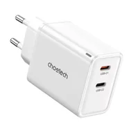 Ładowarki do telefonów - Ładowarka Sieciowa Choetech PD6013 GaN 65W 2x USB-C Biała - miniaturka - grafika 1