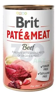Brit PATE & MEAT BEEF 400g - Mokra karma dla psów - miniaturka - grafika 1