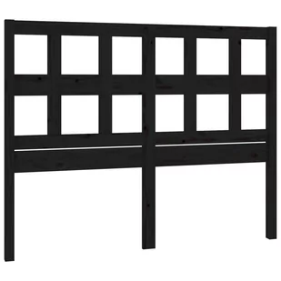 Lumarko Wezgłowie łóżka, czarne, 205,5x4x100 cm, lite drewno sosnowe - Inne meble do sypialni - miniaturka - grafika 3