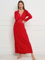 Bielizna nocna - KOSZULA NOCNA MAXI S002 61 - czerwony L - miniaturka - grafika 1