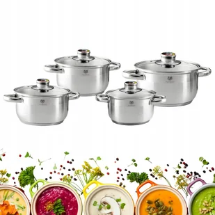 Zestaw Komplet Garnków Termometr Indukcja Gaz 8 El - Zestawy garnków i patelni - miniaturka - grafika 1