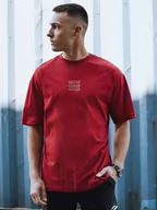 Koszulki męskie - T-shirt męski z nadrukiem bordowy Dstreet RX5522-L - miniaturka - grafika 1