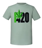 Koszulki męskie - Męska koszulka z nadrukiem - 420 v2 - Miętowy M - miniaturka - grafika 1