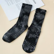 Skarpetki kolarskie - TEMU 1 Para Skarpetek Tie-Dye do Jogi, Antypoślizgowe Silikonowe Skarpety Pilates na Ćwiczenia Wewnętrzne i Treningi Podłogowe - miniaturka - grafika 1