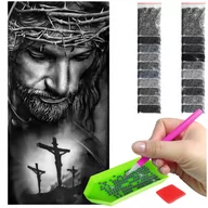 Zabawki kreatywne - Haft Diamentowy ARTULIO, Obraz DIY 5D, Diamond Painting, Mozaika Diamentowa 40X80cm (Jezus na krzyżu) + Zestaw Akcesoriów - miniaturka - grafika 1