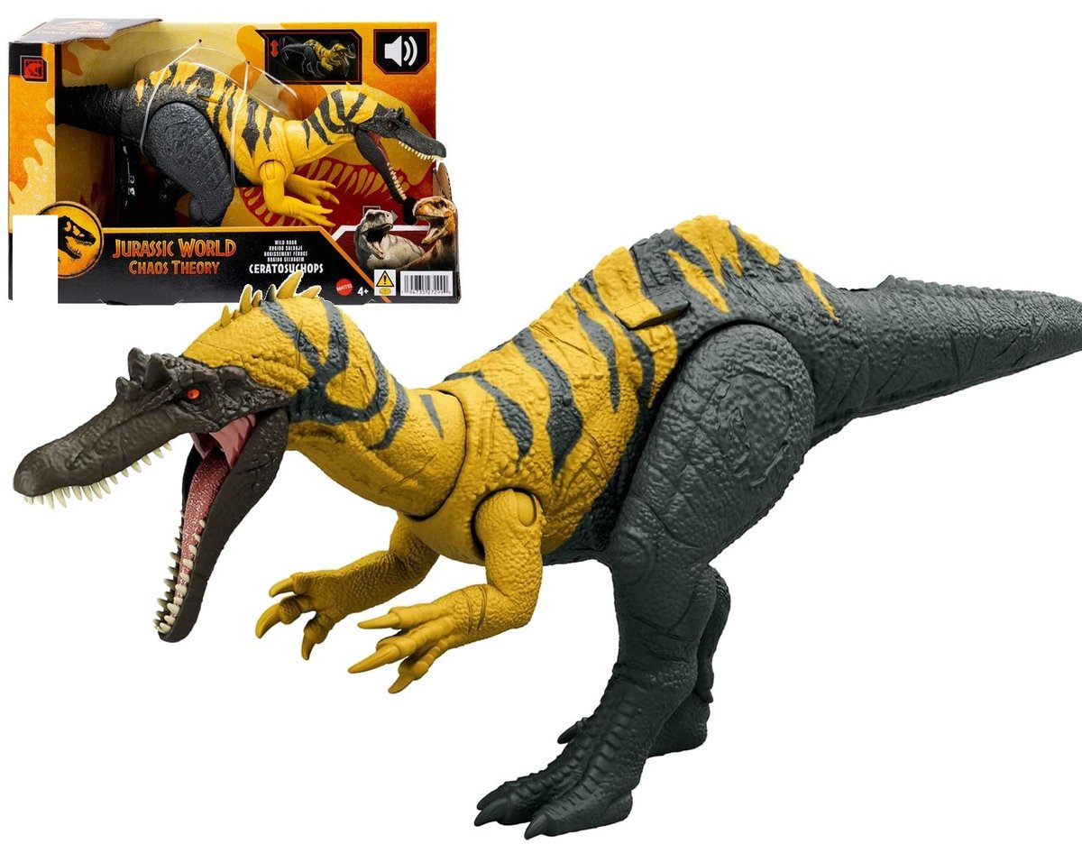 Figurka Mattel dinozaur Ceratosuchops Jurassic World z dźwiękiem, ruchoma