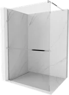 Ścianki i drzwi prysznicowe - Mexen Kioto+ ścianka prysznicowa z półką i relingiem 105 x 200 cm, transparent 8 mm, chrom - 800-105-121-01-00 - miniaturka - grafika 1