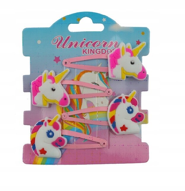 Kolorowe spinki do włosów dla dziewczynek Bajkowe motywy 4 sztuki