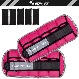 RÓŻOWE REGULOWANE OBCIĄŻNIKI 2x 3 KG NA RĘCE NOGI - Obciążenia - miniaturka - grafika 3