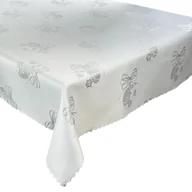 Obrusy i serwetki - Dwustronny Obrus Plamoodporny Świąteczny Boże Narodzenie Srebrna Bombka-110x160 cm - miniaturka - grafika 1
