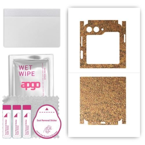 folia naklejka skórka strukturalna na TYŁ+BOKI do Samsung Galaxy Z Flip5 Retro - Zardzewiała Miedź - apgo SKINS