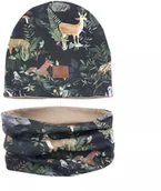 Czapeczki dla niemowląt - Komplet czapka z kominem  Woodland Makaszka - miniaturka - grafika 1