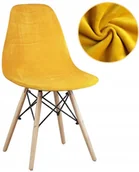 Pokrowce na meble - Pokrowiec krzesło skandynawskie welur musztardowy [21eg] - miniaturka - grafika 1