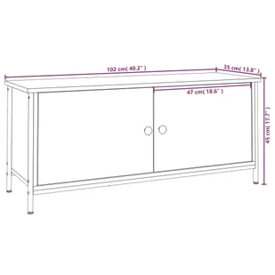 Szafka pod TV, dąb sonoma, 102x35x45 cm materiał drewnopochodny Lumarko! - Szafki RTV - miniaturka - grafika 11