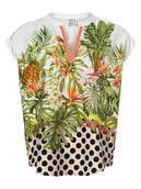 Bluzki damskie - Emily van den Bergh - Bluzka damska, zielony|biały|wielokolorowy - miniaturka - grafika 1