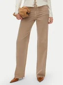 Spodnie damskie - Vero Moda Jeansy Tessa 10288257 Beżowy Wide Leg - miniaturka - grafika 1