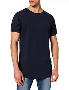 Koszulki męskie - Urban Classics Męski T-Shirt Long Shaped Turnup Tee, T-shirt dla mężczyzn, dłuższy krój, dostępny w wielu wariantach kolorystycznych, rozmiary XS-5XL, granatowy, XXL - grafika 1