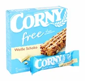 Płatki śniadaniowe i musli - Corny, baton zbożowy bez cukru, biała czekolada, 6 sztuk - miniaturka - grafika 1