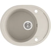 Zlewozmywaki - Laveo Dafne - zlewozmywak 1-komorowy z półociekaczem beż SBD 483T - miniaturka - grafika 1