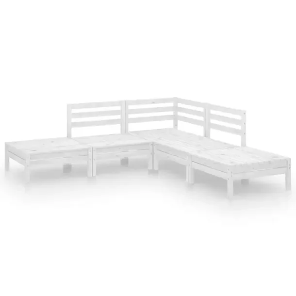 Drewniany zestaw wypoczynkowy na patio, biały, wymiary: 63,5 x 63,5 x 62,5