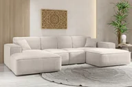 Narożniki - Sofa w kształcie U SIENA narożnik tkanina Poso Beżowy - miniaturka - grafika 1