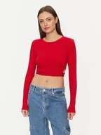 Bluzki damskie - ONLY Bluzka 15293922 Czerwony Slim Fit - miniaturka - grafika 1