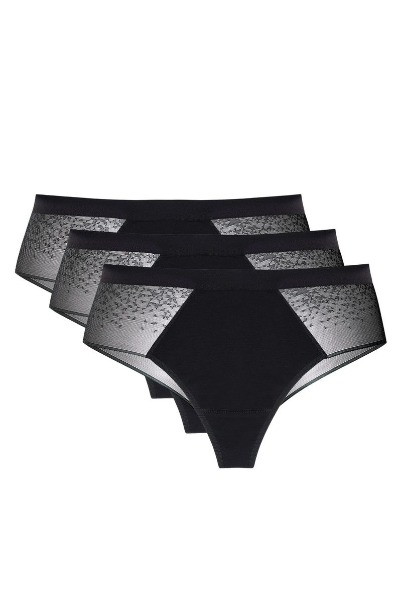 Gorteks Figi Hela bawełniane z koronkowym tyłem trójpak 40 Bezbarwny