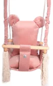 Leżaczki i huśtawki - Różowa huśtawka miś dla dziewczynki L9-L84 - miniaturka - grafika 1