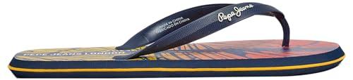 Pepe Jeans Męskie klapki Whale Palm, niebieskie (granatowe), 46 EU, niebieski (Blue Navy), 46 EU