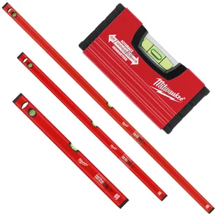 Milwaukee zestaw poziomnic 10, 60, 120, 180 cm Slim 4932478898 - Poziomice, łaty, miary - miniaturka - grafika 1