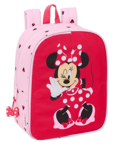 Safta MINNIE MOUSE NAIVE - Plecak do przedszkola, dostosowany do wózka, łatwy do czyszczenia, idealny dla dzieci w różnym wieku, wygodny i wszechstronny, jakość i wytrzymałość, 22 x 10 x 27 cm,
