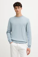 Swetry męskie - Pepe Jeans sweter z domieszką wełny męski kolor niebieski lekki PM7000013 - miniaturka - grafika 1