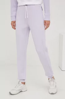 Spodnie damskie - Guess spodnie dresowe damskie kolor fioletowy gładkie - grafika 1